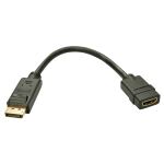 LINDY ADATTATORE CAVO DISPLAYPORT/HDMI, M/F, ATTIVO, 15CM