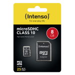 INTENSO MICRO SDHC 8GB CLASSE 10 + ADATTATORE SD