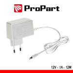 Propart Alimentatore Switching tensione cost 12Vdc 1A (12W) Bianco