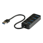 STARTECH HB30A4AIB HUB USB-A 4 x USB- 3.1 Gen 1 HIGH SPEED CON PULSANTE ON/OFF INDIVIDUALE NERO
