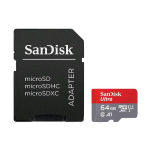 SANDISK ULTRA MICROSDXC 64 GB A1 UHS-I U1 CLASS10 120MB/S CON ADDATATORE GRIGIO ROSSO