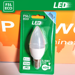 LUCE FREDDA - 6500K LAMPADA OLIVA BLISTER - 5,5W 6500K E14