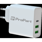 ProPart Caricabatteria 65 Watt 3 Uscite USB 2xA 1xC Modello EK-PD-06