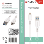 ProPart Cavo Lightning Apple 5V 2.4A 1mt Carica e dati Bianco