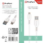 ProPart Cavo Lightning Apple 5V 2.4A 2mt Carica e dati Bianco