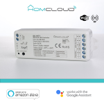 Homcloud Ricevitore DIM +pulsante 12/36V DC,2CH*5A, Wi-Fi+RF 2.4G CCT