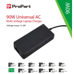 PROPART ALIMENTATORE UNIVERSALE NOTEBOOK MULTI-VOLTAGGIO 90W